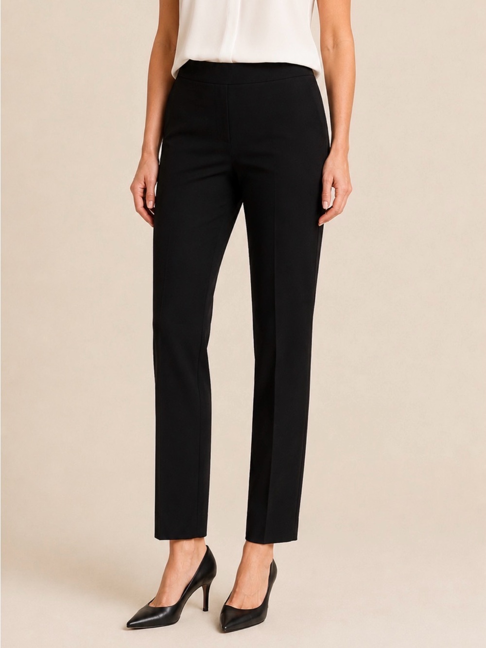 SOLD Chico’s So Slimming Black Pants Faux Pockets Zip Front Size 14
